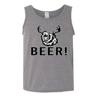 Pivo medo s rogovi jelena rogovi Animal Lover, muška majica s grafičkim uzorkom, Вересково-siva, X-Large