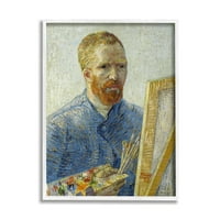 Stupell Industries Zeegezicht als Schilder van Gogh slikati slikarskoportret slika slika bijela uokvirena umjetnička