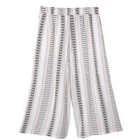 Luxplum Ladies Palazzo hlača široke noge duge hlače Cvjetna tiskana dna Boho hlače Summer White XL