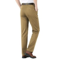 Wefuesd muške ležerne hlače muške tanke hlače solidne boje elastična elastična casual hlača muške hlače kaki 3xl