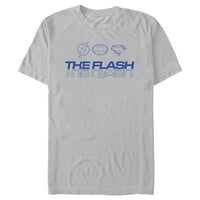 Muški flash heroji klasični plavi amblemi grafički tinejdžer srebrno veliko