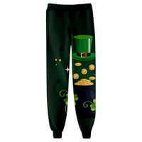 Hlače Modne Ležerne hlače za odrasle na Dan svetog Patrika, zelene 4S