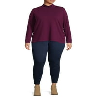 Terra & Sky Women's Plus Size Mock Majica za vrat, 2-pack