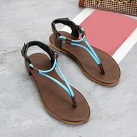 Ljetne ravne sandale Žene majke Dan poklona plaža hladne cipele ravna potpetica rimski stil sandale plava veličina