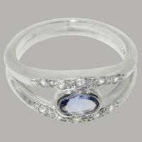 Britanci su napravili 14K bijelog zlatnog prstena s prirodnim tanzanitom i dijamantnim ženskim prstenom - Veličina