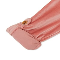 Haljina od baršuna za djevojčice s prednjim gumbom na kopčanje, veličine 4-12