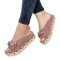 Floenr flip flops za žene, sandale žene peep noge luk vintage slamna platforma peta pete ljetne papuče casual