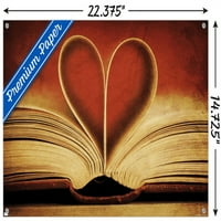 Tom Kvotermain - stranice knjiga u obliku srca, zidni poster s gumbima, 14.725 22.375