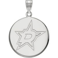 Logoart Karat Bijelo zlato NHL Dallas zvijezde Veliki diskovni privjesak