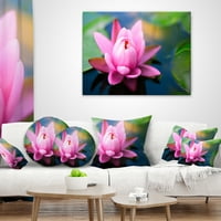 Designart veliki lotosov cvijet u ribnjaku - jastuk za cvjetni bacanje - 16x16
