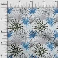 Oneone pamučni dres srednje plave tkanine tropski list s teksturom haljina materijal tkanina tkanina tkanina po