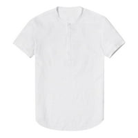 Oxodoi muške majice s kratkim rukavima muški vrećasta pamučna lanena boja kratka rukava kratke rukave retro majice