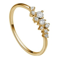 Pozlaćeni zlatni dijamantni prsten ženski prsten s devet dijamantnih repova nakit višeslojni prstenovi