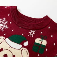 Božićni džemper za djevojčice pulover Pleteni gornji dio topla majica dugih rukava kaput pletena majica za malu