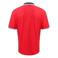 Muške košulje Muška ljetna ležerna majica kontrastne boje s reverima Sportska modna Majica kratkih rukava Crvena
