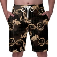 Kingque muškarci plaže kratke hlače cvjetni otisak ljetne kratke hlače elastično dno struka muške havajske odjeće