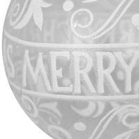 6 bistra staklena bijela vesela božićna staklena kuglica ukras