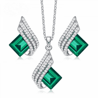 Rush romantični poklon za Valentinovo ogrlica s draguljima naušnice set, kristalni privjesak ogrlica naušnice