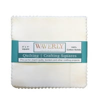 Waverly 5 5 Čvrsta bijela boja pamučna kvadratna paket tkanina za šivanje
