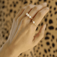 Michelle Campbell nakit za ženski prsten od bisera s perlicama, mesing s detaljima od 14K žutog zlata i detaljima