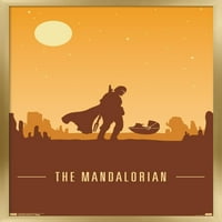 Zidni plakat Ratovi zvijezda: Mandalorijanac - Mando i dijete u sumrak, 22.375 34