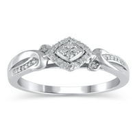 Carat T.W. Drži mi prsten za obećanje Diamond Diamond u Sterlingu srebra, veličine 9