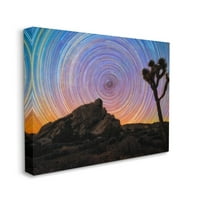 Stupell Industries Kaleidoskopska vrtlog uzorka Sky Desert Tree Silhouette Grafička umjetnička galerija omotana