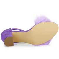 Jedinstvene ponude ženske remen za gležanj fau krznene potpetice sandale