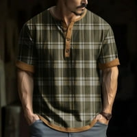 Muške košulje Muška modna Majica kratkih rukava s kratkim rukavima s kratkim rukavima s printom u smeđoj boji;