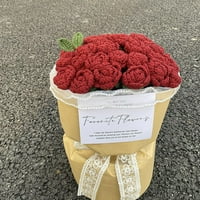 Heklani cvijet ručno izrađeno umjetno cvijeće romantični poklon za Valentinovo zauvijek heklano cvijeće-žute ruže-komad