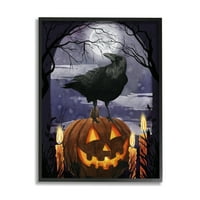 _ Sablasna noćna vrana za Noć vještica Jack-O-Lantern punog mjeseca, 30 godina, dizajnirao Grace Popp