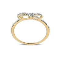 16-karatni carski dijamantni prsten od 10-karatnog žutog zlata s čvorom