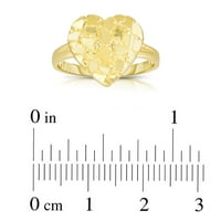 Nugget prsten od 10k žutog zlata od 10k s malim ili velikim srcem
