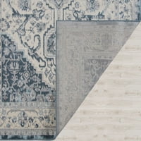 Tepisi s tursko-perzijskim dizajnom, obrubljeni tradicionalnim, izdržljivim unutarnjim tepihom u plavoj i krem