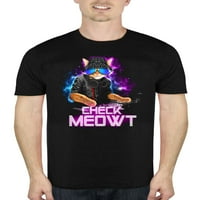 Mačka DJ Provjerite Meowt humor Muška grafička majica, do veličine 2xl
