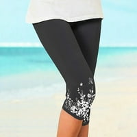 Ženske hlače Ležerne ljetne tajice za jogu Capri s cvjetnim printom, pripijene visoke sportske hlače za jogu Capri