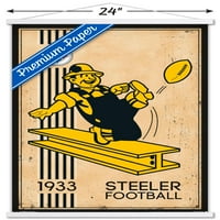 Pittsburgh Steelers - retro logo zidni plakat u drvenom magnetskom okviru, 22.37534