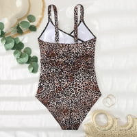 Ženski jednodijelni kupaći kostim Plus size leopard print otvoreni monokini kupaći kostim