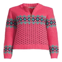 Srce n Crush ženski uzorak džemper za pulover zip pulovera