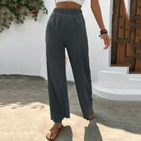 Ženske čvrste boje ležerne hlače labave hlače s širokim nogama