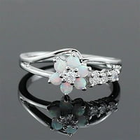Kukoosong Majčine Dan Pokloni Vintage Exquitive Ring White Opal cirkon prsten Bakreni prstenovi za žene a