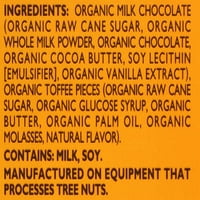 Zelena i crnaca, Organic Toffee Milk Chocolate Bar, 3. Oz