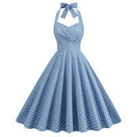 Hfyihgf žene vintage haljine 1950 -ih retro halter audrey hepburn 50 -ih 60 -ih koktela za ljuljačke haljine polka