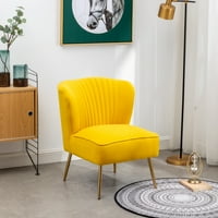 Roundhill Namještaj Annabella Moderna tapecirana naglasak stolica bez ruke, žuta