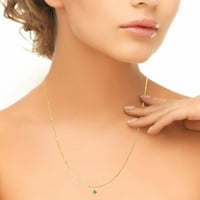 Mauli Jewels zaručnička ogrlica za žene 1. Karat Square Cut Gemstone i dijamantski modni privjesci zupčanici 10k