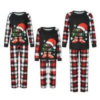 Božićni Komplet odjeće za roditelje i djecu, odgovarajuće pidžame s abecednim printom, odjeća za spavanje, Ženska
