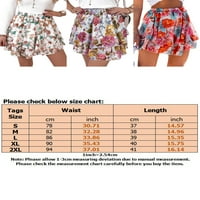 Grianlook Ladies Casual Swing Mini suknja visoki struk A-Line suknje plaže cvjetni print