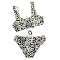 Yiwvw ženski seksi zmijski otisak šuplje ljetni kupaći kostim