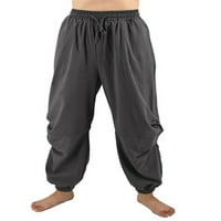 Muške ljetne hlače s naborima, lagane hlače s elastičnim strukom, ravne hlače za slobodno vrijeme, sive boje