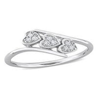 Ženski prsten od dijamanta od trostrukog srca od srebra od srebra od srebra od srebra od srebra od srebra od srebra